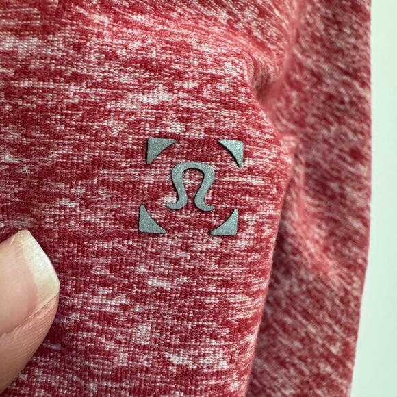 Lululemon Surge Warm 1/2 Zip Silver Heathered Dark Red Sport Size XL EUC M3D42S - Picture 9 of 10